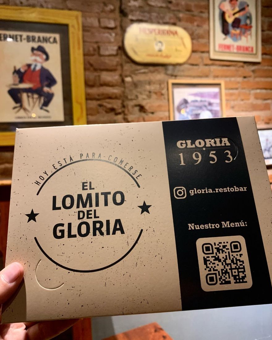 La caja de delivery "El lomito del Gloria"